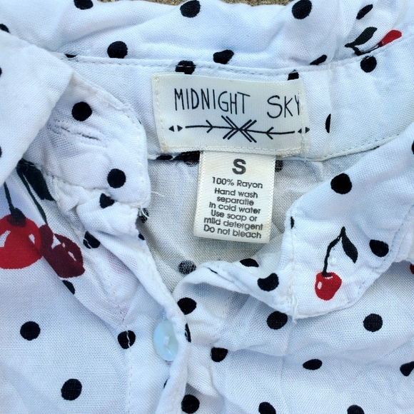 Midnight Sky Long Sleeve Button Down Top sz Small - Picture 2 of 3